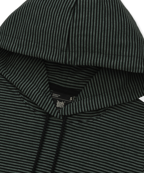 BROWNBREATH(ブラウンブレス)の「W TAG STRIPE SHORT SLEEVE HOODIE - GREEN(パーカー・レディース・その他・SMALL/MEDIUM)」の3枚目の写真