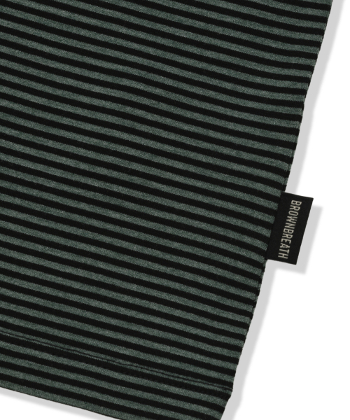BROWNBREATH(ブラウンブレス)の「W TAG STRIPE SHORT SLEEVE HOODIE - GREEN(パーカー・レディース・その他・SMALL/MEDIUM)」の6枚目の写真