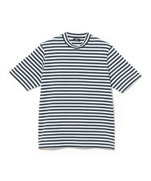 コットン ハイネック ボーダーTシャツ