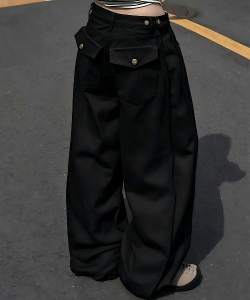 FAVORITO（ファヴォリート）の「ポケットスラックス（その他パンツ・レディース・ブラック/ベージュ・S/M）」の2枚目の写真