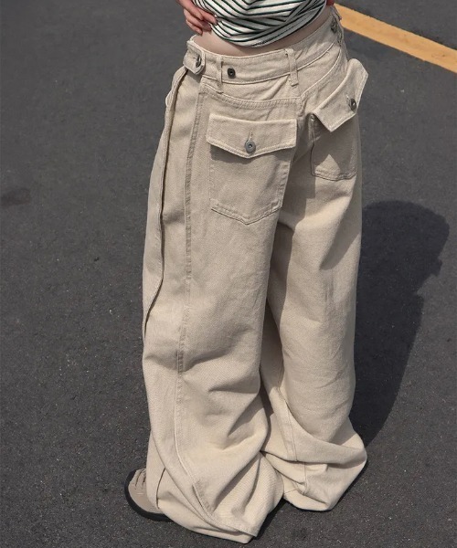 FAVORITO（ファヴォリート）の「ポケットスラックス（その他パンツ・レディース・ブラック/ベージュ・S/M）」の5枚目の写真
