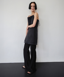 Layered Sheer Slip Dress - Black