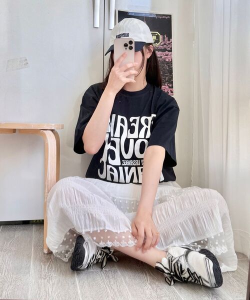 URBANAGE(アーバンエイジ)の「MANIACオーバー半袖ブラック(Tシャツ/カットソー・レディース・その他・MEDIUM/LARGE)」の9枚目の写真