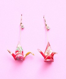 gargle ガーグル:和・JAPANシリーズ 和紙つる 折り鶴 ピアス