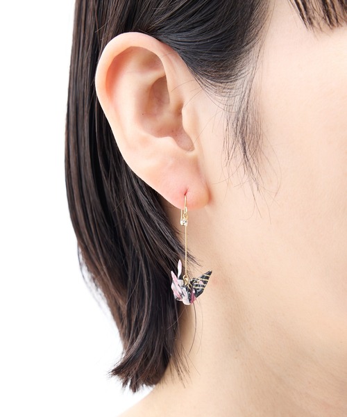 gargle(ガーグル)の「gargle ガーグル:和・JAPANシリーズ 和紙つる 折り鶴 ピアス(ピアス(両耳用)・レディース・レッド/ブラック/ブルー・FREE)」の13枚目の写真