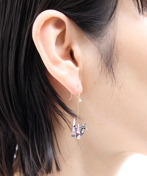 gargle(ガーグル)の「gargle ガーグル:和・JAPANシリーズ 和紙つる 折り鶴 ピアス(ピアス(両耳用)・レディース・レッド/ブラック/ブルー・FREE)」の12枚目の写真