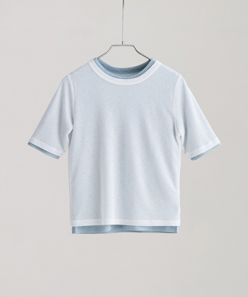 etoll.(エトル)の「2ピースリブシアーレイヤードトップス(Tシャツ/カットソー・レディース・チャコール/オフホワイト/ブラック/イエロー・M)」の11枚目の写真