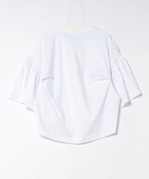 MARAI（マーライ）の「ギャザースリーブカットソー（Tシャツ/カットソー・レディース・ホワイト/カーキ/チャコールグレー/ブラック・M～Ｌ/LL～3L）」の5枚目の写真