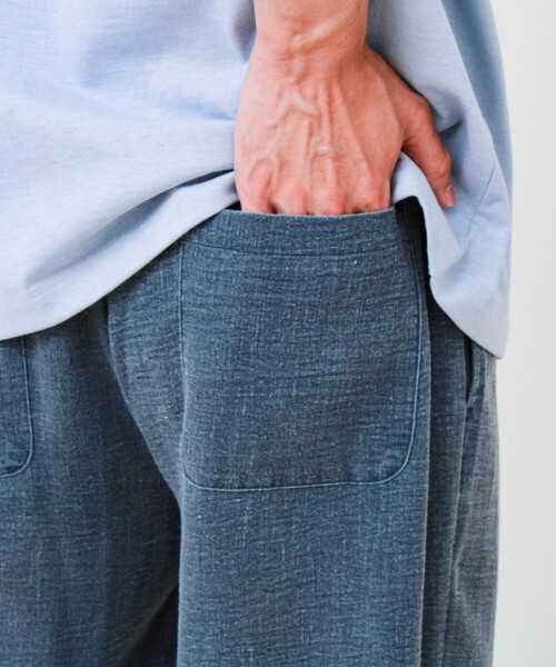 GLOSTER（グロスター）の「【セットアップ対応】麻調ウォッシュ イージーパンツ（その他パンツ・メンズ・インディゴブルー/オリーブ/チャコールグレー・L/M/S）」の7枚目の写真