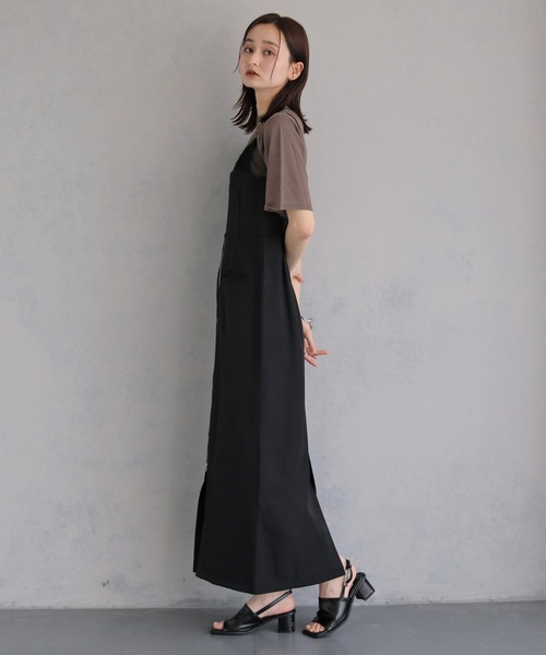 &g'aime(アンジェム)の「【&g'aime 】レイヤードジップアップワンピース Layered Zip-Up Dress(ワンピース・レディース・チャコールグレー/ブラック・FREE)」の5枚目の写真