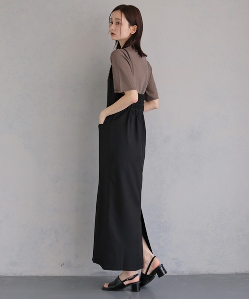 &g'aime(アンジェム)の「【&g'aime 】レイヤードジップアップワンピース Layered Zip-Up Dress(ワンピース・レディース・チャコールグレー/ブラック・FREE)」の6枚目の写真