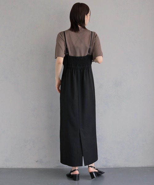 &g'aime(アンジェム)の「【&g'aime 】レイヤードジップアップワンピース Layered Zip-Up Dress(ワンピース・レディース・チャコールグレー/ブラック・FREE)」の7枚目の写真