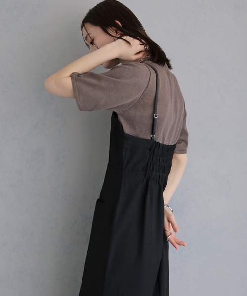 &g'aime(アンジェム)の「【&g'aime 】レイヤードジップアップワンピース Layered Zip-Up Dress(ワンピース・レディース・チャコールグレー/ブラック・FREE)」の12枚目の写真