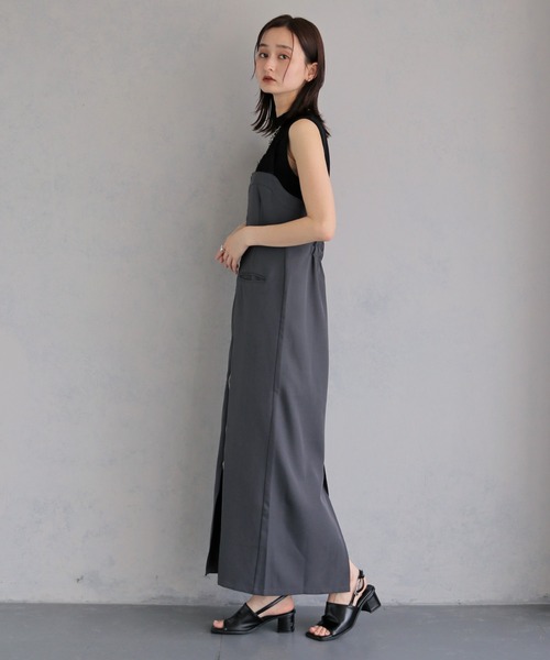 &g'aime(アンジェム)の「【&g'aime 】レイヤードジップアップワンピース Layered Zip-Up Dress(ワンピース・レディース・チャコールグレー/ブラック・FREE)」の17枚目の写真