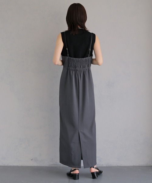 &g'aime(アンジェム)の「【&g'aime 】レイヤードジップアップワンピース Layered Zip-Up Dress(ワンピース・レディース・チャコールグレー/ブラック・FREE)」の18枚目の写真