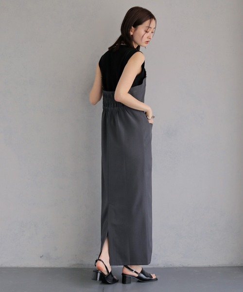 &g'aime(アンジェム)の「【&g'aime 】レイヤードジップアップワンピース Layered Zip-Up Dress(ワンピース・レディース・チャコールグレー/ブラック・FREE)」の19枚目の写真