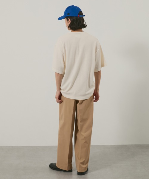 EMMA CLOTHES（エマクローズ）の「ハニカムサーマル ヘンリーネック オーバーサイズ半袖Tシャツ（Tシャツ/カットソー・メンズ・ブルー/ブラック/オフホワイト/バーガンディー・L/M）」の11枚目の写真