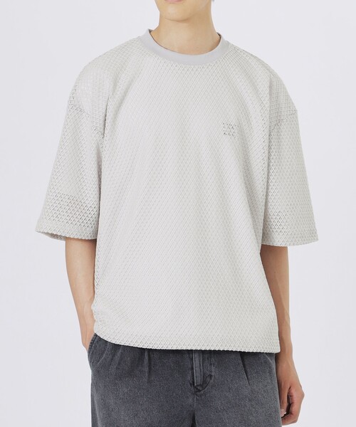 LOVELESS(ラブレス)の「ラティスレースプルオーバー(Tシャツ/カットソー・メンズ・ブラック/ライトグレー・L/M)」の3枚目の写真