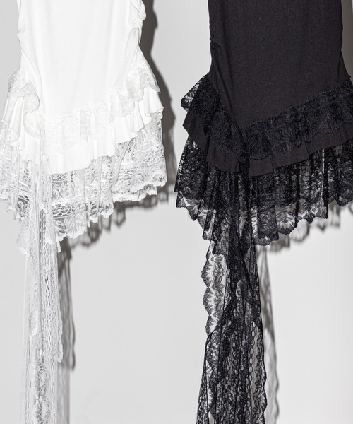 me+em select(ミームセレクト)の「【 2color 】レースフリルアシンメトリータンクトップ /lace frill asymmetry tank top(タンクトップ・レディース・ホワイト/ブラック・FREE)」の21枚目の写真