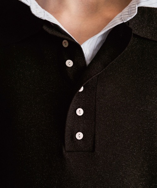 CAMPHOR WOOD(カンファーウッド)の「STRIPE SHIRT LAYERED LAME KNIT H/S SHIRTS / ストライプシャツドッキングラメニットポロシャツ(シャツ/ブラウス・メンズ・ホワイト/ブラック・MEDIUM/LARGE)」の17枚目の写真