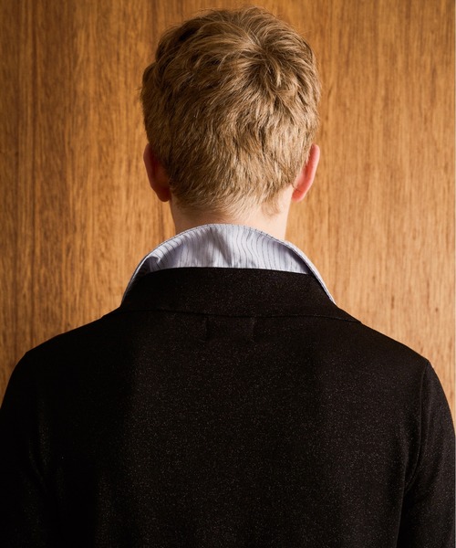 CAMPHOR WOOD(カンファーウッド)の「STRIPE SHIRT LAYERED LAME KNIT H/S SHIRTS / ストライプシャツドッキングラメニットポロシャツ(シャツ/ブラウス・メンズ・ホワイト/ブラック・MEDIUM/LARGE)」の19枚目の写真