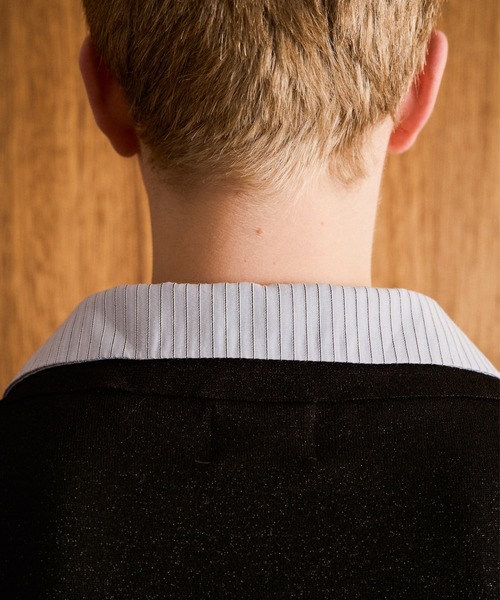 CAMPHOR WOOD(カンファーウッド)の「STRIPE SHIRT LAYERED LAME KNIT H/S SHIRTS / ストライプシャツドッキングラメニットポロシャツ(シャツ/ブラウス・メンズ・ホワイト/ブラック・MEDIUM/LARGE)」の20枚目の写真