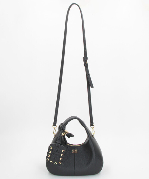 GANNI（ガニー）の「GANNI/ガニー Hobo Mini Grained / ミニ ホーボー バッグ（ショルダーバッグ・レディース・ブラック・ONE SIZE）」の6枚目の写真