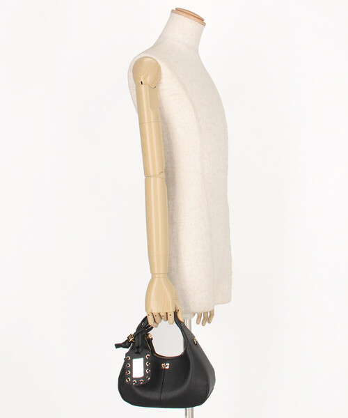 GANNI（ガニー）の「GANNI/ガニー Hobo Mini Grained / ミニ ホーボー バッグ（ショルダーバッグ・レディース・ブラック・ONE SIZE）」の11枚目の写真