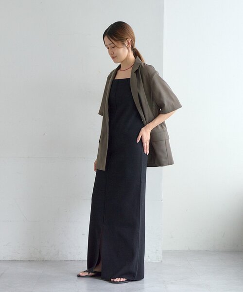 SHENERY(シーナリー)の「2WAY総針ニットキャミワンピース(ワンピース・レディース・ブラック・38/36)」の6枚目の写真
