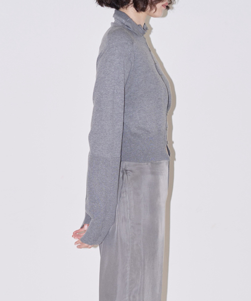 EDIT. FOR LULU(エディットフォールル)の「【HELLA for LULU】 High Neck Knit Cardigan(カーディガン/ボレロ・レディース・アイボリー/ホワイト/チャコールグレー・FREE)」の4枚目の写真