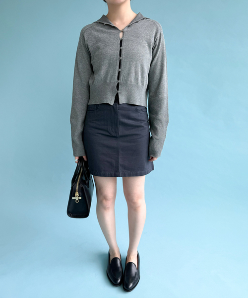 EDIT. FOR LULU(エディットフォールル)の「【HELLA for LULU】 High Neck Knit Cardigan(カーディガン/ボレロ・レディース・アイボリー/ホワイト/チャコールグレー・FREE)」の8枚目の写真