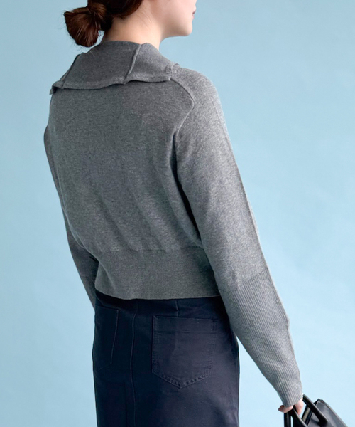 EDIT. FOR LULU(エディットフォールル)の「【HELLA for LULU】 High Neck Knit Cardigan(カーディガン/ボレロ・レディース・アイボリー/ホワイト/チャコールグレー・FREE)」の10枚目の写真