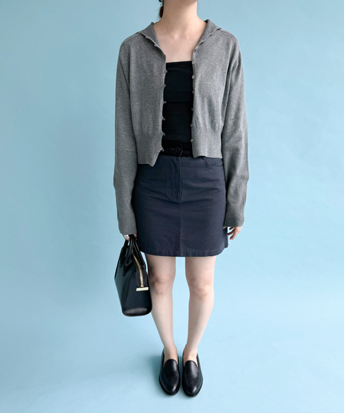 EDIT. FOR LULU(エディットフォールル)の「【HELLA for LULU】 High Neck Knit Cardigan(カーディガン/ボレロ・レディース・アイボリー/ホワイト/チャコールグレー・FREE)」の11枚目の写真