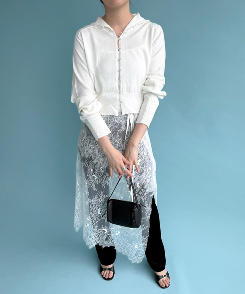 EDIT. FOR LULU(エディットフォールル)の「【HELLA for LULU】 High Neck Knit Cardigan(カーディガン/ボレロ・レディース・アイボリー/ホワイト/チャコールグレー・FREE)」の20枚目の写真