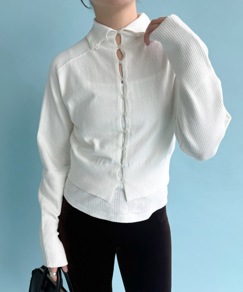 EDIT. FOR LULU(エディットフォールル)の「【HELLA for LULU】 High Neck Knit Cardigan(カーディガン/ボレロ・レディース・アイボリー/ホワイト/チャコールグレー・FREE)」の21枚目の写真