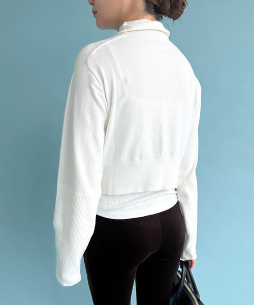 EDIT. FOR LULU(エディットフォールル)の「【HELLA for LULU】 High Neck Knit Cardigan(カーディガン/ボレロ・レディース・アイボリー/ホワイト/チャコールグレー・FREE)」の22枚目の写真