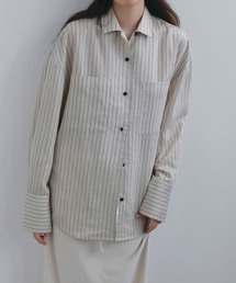 anuke（アンヌーク）の「Opencollar Stripe Shirts（シャツ/ブラウス）」