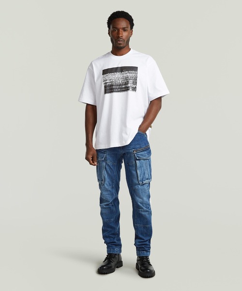 G-STAR(ジースター)の「Photo Print Loose T-Shirt/オリジナルフォトプリントルーズTシャツ(Tシャツ/カットソー・メンズ・ダークブラック/ホワイト・SMALL/LARGE/MEDIUM)」の5枚目の写真