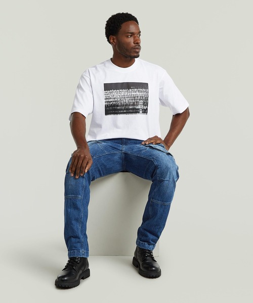 G-STAR(ジースター)の「Photo Print Loose T-Shirt/オリジナルフォトプリントルーズTシャツ(Tシャツ/カットソー・メンズ・ダークブラック/ホワイト・SMALL/LARGE/MEDIUM)」の6枚目の写真