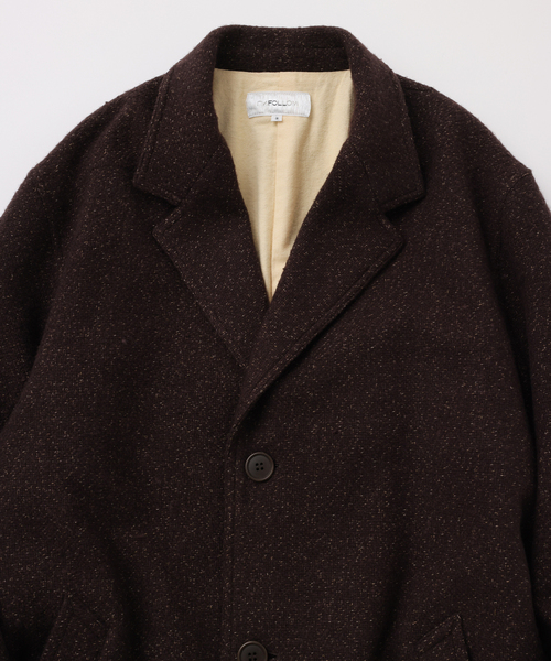 UNFOLLOW(アンフォロー)の「【FOLL / フォル】fine homespun tweed chester coat(チェスターコート・メンズ・ブラウン/ベージュ・3/2)」の3枚目の写真
