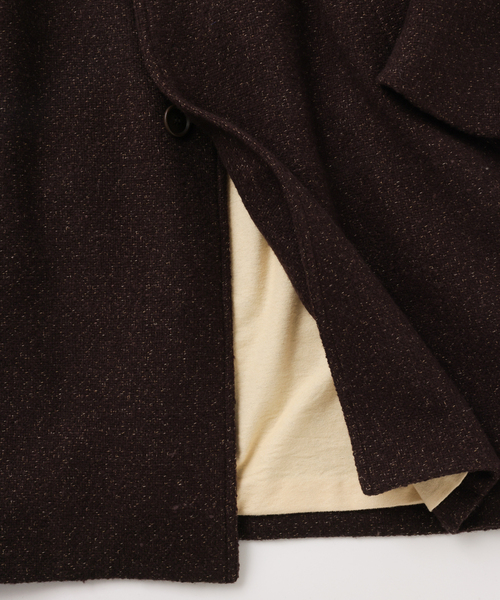 UNFOLLOW(アンフォロー)の「【FOLL / フォル】fine homespun tweed chester coat(チェスターコート・メンズ・ブラウン/ベージュ・3/2)」の4枚目の写真