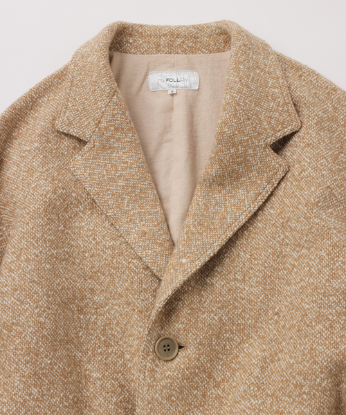 UNFOLLOW(アンフォロー)の「【FOLL / フォル】fine homespun tweed chester coat(チェスターコート・メンズ・ブラウン/ベージュ・3/2)」の6枚目の写真