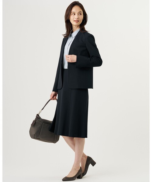 J.PRESS(ジェイプレス)の「【定番人気・セットアップ対応】T/R アルガンシルク ノーカラー ジャケット(ノーカラージャケット・レディース・ダークブラウン系/ネイビー系1・9/11/13/7)」の6枚目の写真