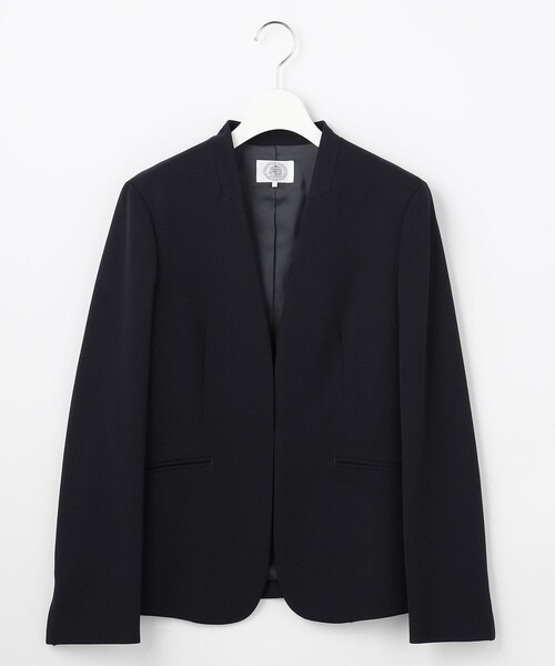 J.PRESS(ジェイプレス)の「【定番人気・セットアップ対応】T/R アルガンシルク ノーカラー ジャケット(ノーカラージャケット・レディース・ダークブラウン系/ネイビー系1・9/11/13/7)」の9枚目の写真