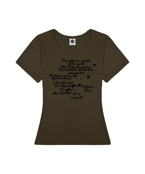 PRIMATE(プライメイト)の「WRITE レディース ゴルジVネックスリムフィット半袖Tシャツ 6 COLORS(Tシャツ/カットソー・レディース・ブラック/ネイビー/ホワイト/イエロー/カーキ/レッド・FREE)」の3枚目の写真