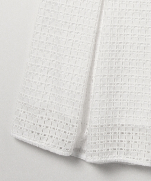 Ray BEAMS（レイビームス）の「Ray BEAMS / スクエアレース タックスカート（スカート・レディース・ホワイト/ネイビー・1/0）」の10枚目の写真