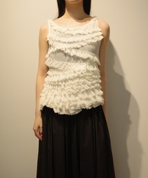 CLANE RANDOM FRILL SHEER N/S TOPS
