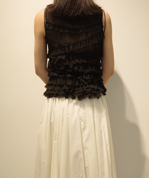 CLANE(クラネ)の「CLANE RANDOM FRILL SHEER N/S TOPS(その他トップス・レディース・オフホワイト/グレー/ブラック・2/1)」の6枚目の写真