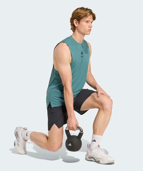 adidas(アディダス)の「Les Mills グラフィック タンクトップ / アディダス adidas(Tシャツ/カットソー・メンズ・グリーン・XX-LARGE/XX-SMALL/3XL/LARGE/X-SMALL/X-LARGE/SMALL/MEDIUM)」の4枚目の写真