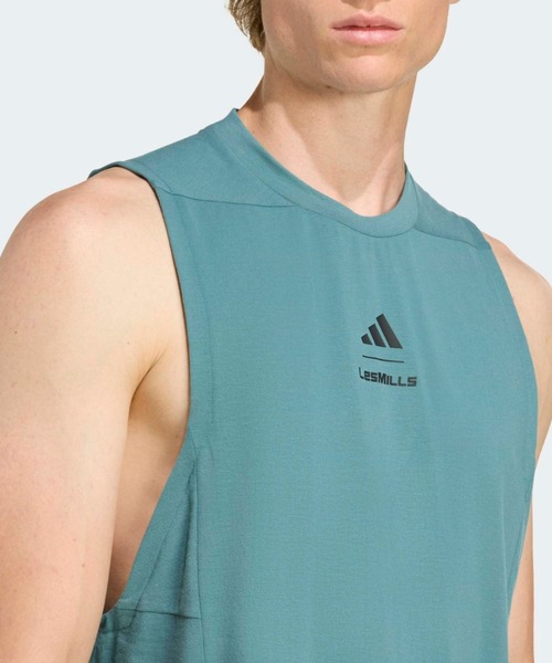 adidas(アディダス)の「Les Mills グラフィック タンクトップ / アディダス adidas(Tシャツ/カットソー・メンズ・グリーン・XX-LARGE/XX-SMALL/3XL/LARGE/X-SMALL/X-LARGE/SMALL/MEDIUM)」の5枚目の写真